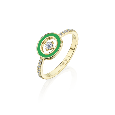 R13-TC-090-2 Кольцо (585) (1 Бр Кр-57 0,058Ct 3/5 ,20 Бр Кр-57 0,160Ct 3/5 ,1 Эмаль - 0,250Ct) ШК: 2000000032047