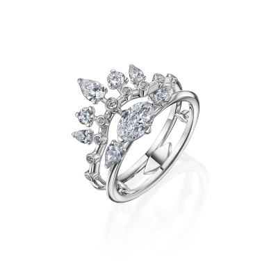 R13-FD-000-6 Кольцо (750) (1 Бр Ов-57 0,500Ct 3/6А ,1 Бр Груша 0,140Ct 3/5А ,2 Бр Груша 0,180Ct 3/5А ,2 Бр Груша 0,090Ct 3/5А ,) ШК: 2000000045313